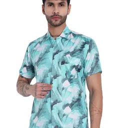 Garment Globe Standard Abstract Printed Spread Collar Regular Fit Casual Shirt-image-100