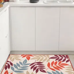 MODEFE Beige Floral Anti-Skid Nylon Carpet-image-0
