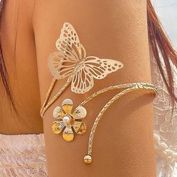 Shining Diva Fashion Women Pearls Gold-Plated Armlet Bracelet-image-68