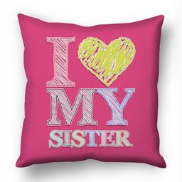SKYTRENDS Pink & Yellow Printed Satin Square Cushion Cover Wth Filler-image-8