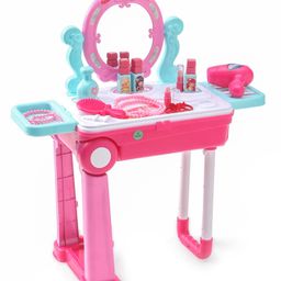 House of kids House of kids 2 in 1 Trolley Children Beauty Makeup Kit - Pink-12