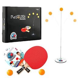 COMERCIO Table Tennis Rebound Trainer Toys with Rackets and Balls Base Training Practice Set for Kids - Multicolor-6