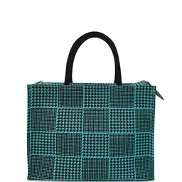 earthbags Geometric Printed Structured Handheld Bag-0