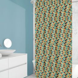 ArtzFolio Green & Blue Printed Waterproof Shower Curtain-image-89