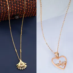Boghra Sales Set Of 2 Gold-Plated Alloy American Diamond Necklace-14