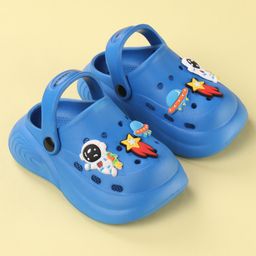 Cute Walk by Babyhug Back Strap Closure Clogs with Spaceship Applique - Blue image 2