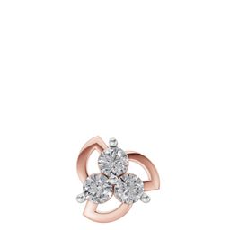 Sparkles Lab Grown Diamond IGI Certified 0.06 Ct Floral Stud Round Shape Nose pin 14K-image-46