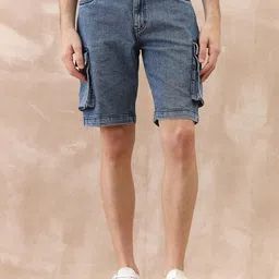 Iconic Men Regular Fit Denim Shorts-picture-31