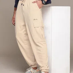 FCUK Men Cargo Style Mid-Rise Solid Joggers-image-98
