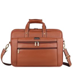 WildHorn Men Brown Leather Laptop Bag-49