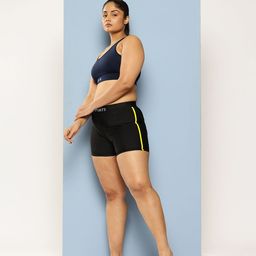 Aarika Women Plus Size Black Mid-Rise Swim Shorts-image-67