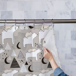 ArtzFolio Grey Printed Waterproof Shower Curtain-74