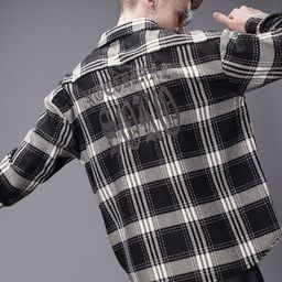 SOKO STREET Relaxed Fit Checked Drop-Shoulder Sleeves Casual Shirt-image-80