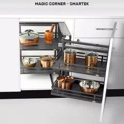 Olive Smartek 860x530x(530-750) mm Right Side Opening Mild Steel 2 Strip Soft Stop Magic Corner, 101 031 112 2-picture-19