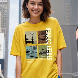 SMARTEES Graphic Printed Round Neck Drop-Shoulder Sleeves Cotton Oversized T-shirt-image-57