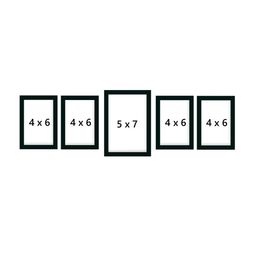 eCraftIndia Set of 5 Black Solid Rectangular Acrylic Photo Frames image 4