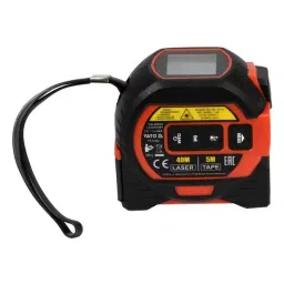 Yato Laser Distance Meter Range 40 m with Measuring Tape And Cross Laser Line, YT-73122-16