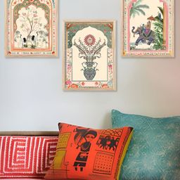 Kotart Brown & Beige 3 Pieces Wooden Traditional Painting Wall Arts-picture-16