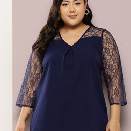 Qurvii+ Plus Size Crepe Longline Top-97