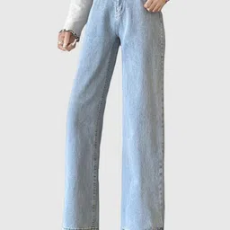 Outzidr Women Jean Regular Fit Mid-Rise Slash Knee Heavy Fade Jeans-image-73