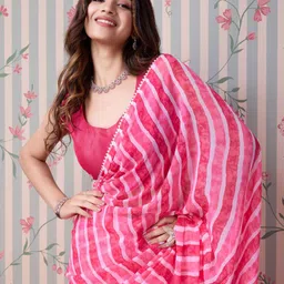 Ode by House of Pataudi Leheriya Poly Georgette Ready to Wear Saree-picture-2