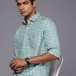 Louis Philippe Sport Nirvana Super Slim Fit Checked Pure Cotton Casual Shirt-image-19