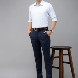 Van Heusen Checked Slim Fit Trousers image 4