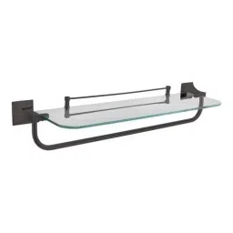 Somany Towel Rack Cum Shelf French Collection Giza Series Gun Metal Finish Glass and Metal Body Wall Mount, 272151340421-image-38
