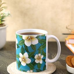 PENTADECO Blue & Green Printed Ceramic Glossy Mugs Set of Cups and Mugs-18