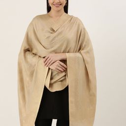 Pashmoda Women Beige Zari Shawl-34