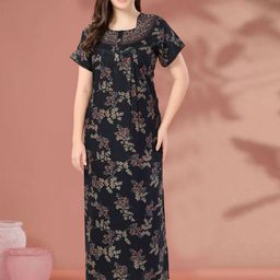 Soulemo Women Printed Maxi Nightdress-image-57