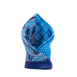 Tossido Blue Printed Silk Pocket Square-image-61