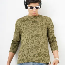Genoa Men Floral Printed Slim Fit T-shirt-image-94