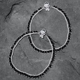 Heer Collection Set Of 2 Silver-Plated Anklets-image-21
