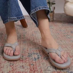 Shezone Women Round Toe One Toe Flats-36