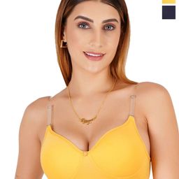 Liigne Pack Of 2 Full Coverage Lightly Padded Bra With Transparent Strap-image-19