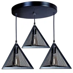 KINIS Black & Blue Textured Triangle Ceiling Lamp-14