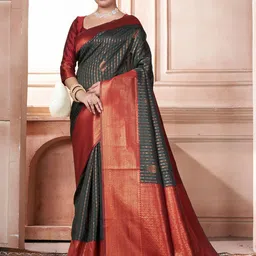 Mitera Ethnic Motifs Zari Kanjeevaram Saree-picture-48