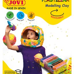 JOVI Plastilina Non Drying Modelling Clay Pack Of 6 Bars Multicolour - 50 gm each-image-0