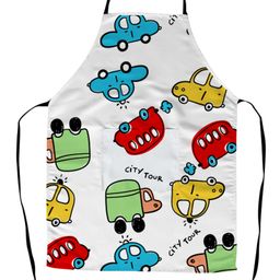 Right Gifting Satin Apron For Kids With Adjustable Waist & Centre Pocket - White-15