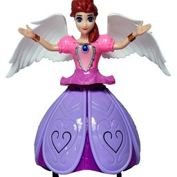 New Pinch Rotational 3D Light & Musical Dancing Angel Doll - Pink-94