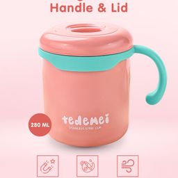 Mug With Handle & Lid Pink- 280 ml-11