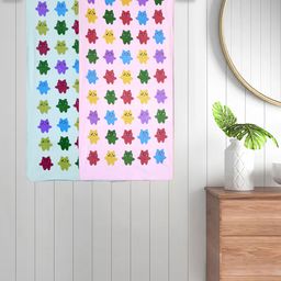 FABINALIV Set of 2 Multicolor Cartoon Print Cotton Kids Bath Towels (110X56 cm)-15