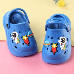 Cute Walk by Babyhug Back Strap Closure Clogs with Spaceship Applique - Blue-picture-5