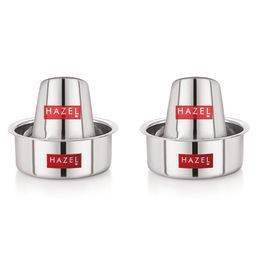 Hazel Stainless Steel Mini Tumbler Milk Tea Coffee South Indian Traditional Serving Dabara Glasses Set of 2, Silver-6
