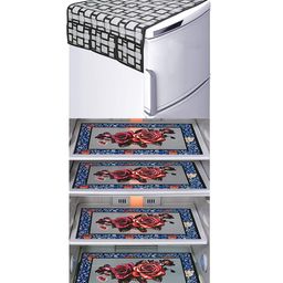 Dakshya Industries Fridge Top Cover and Fridge Mat Combo Set of 5-picture-39