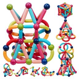 Bunie Magnetic Sticks Building Blocks Educational Stacking Toys With Magnetic Sticks Magnetic Balls And Magnetic Blocks For Kids (42 Pieces Multicolor)-17