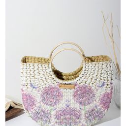 HABEREINDIA Seagrass Tote Bag | Basket Bag | Beach Bags for Women | Women Handbag | Half Moon Bag - Multicolor, Small-image-32