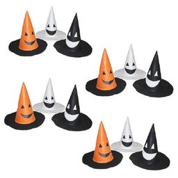 Kaku Fancy Dresses Halloween Theme Set of 12 Witch Hats - Multi Colour-image-35
