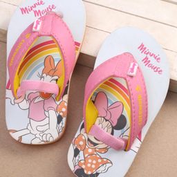 Cute Walk by Babyhug Disney Minnie Mouse Printed Flip Flops with Back Strap - Pink-image-75